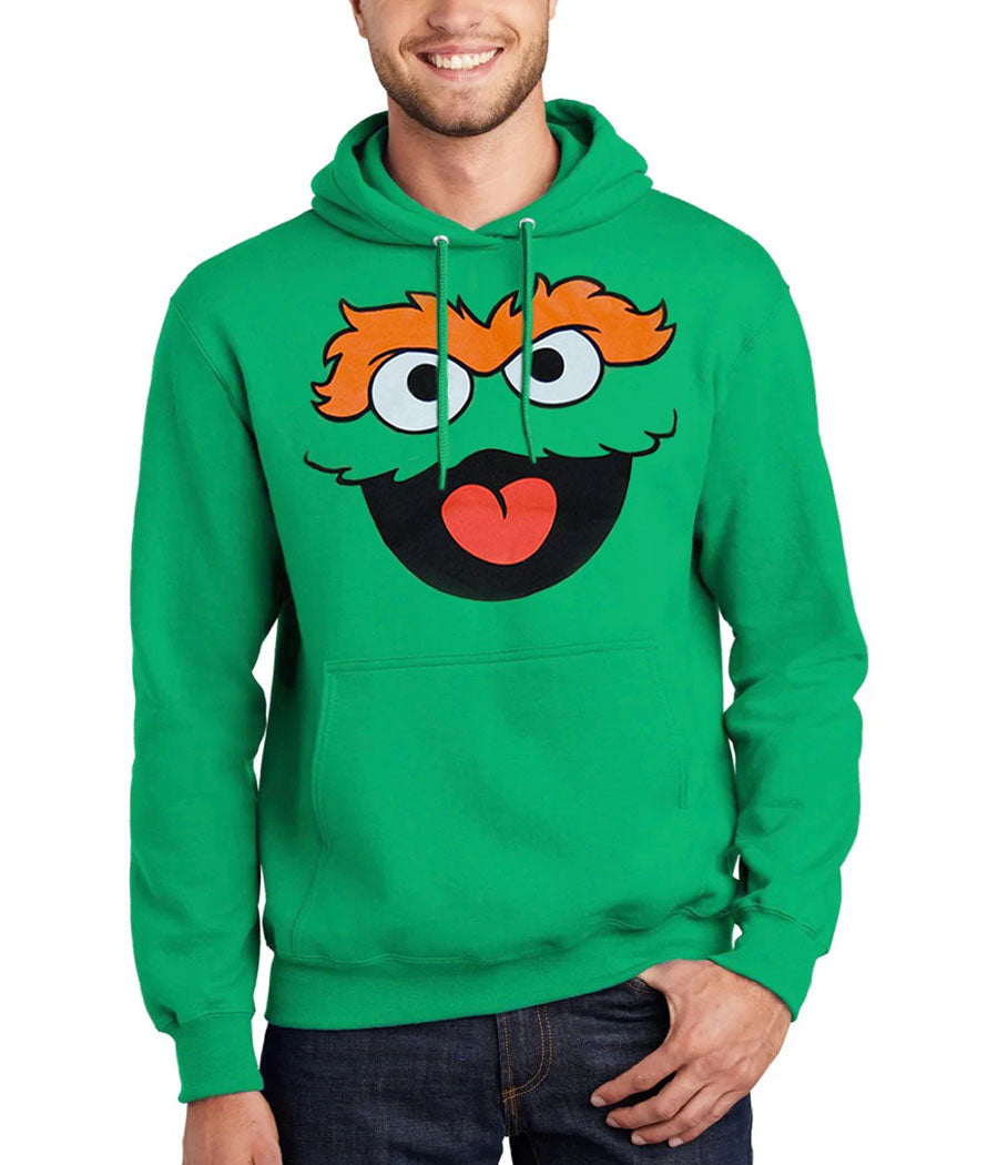 Oscar The Grouch Face Adult Hoodie product image 1