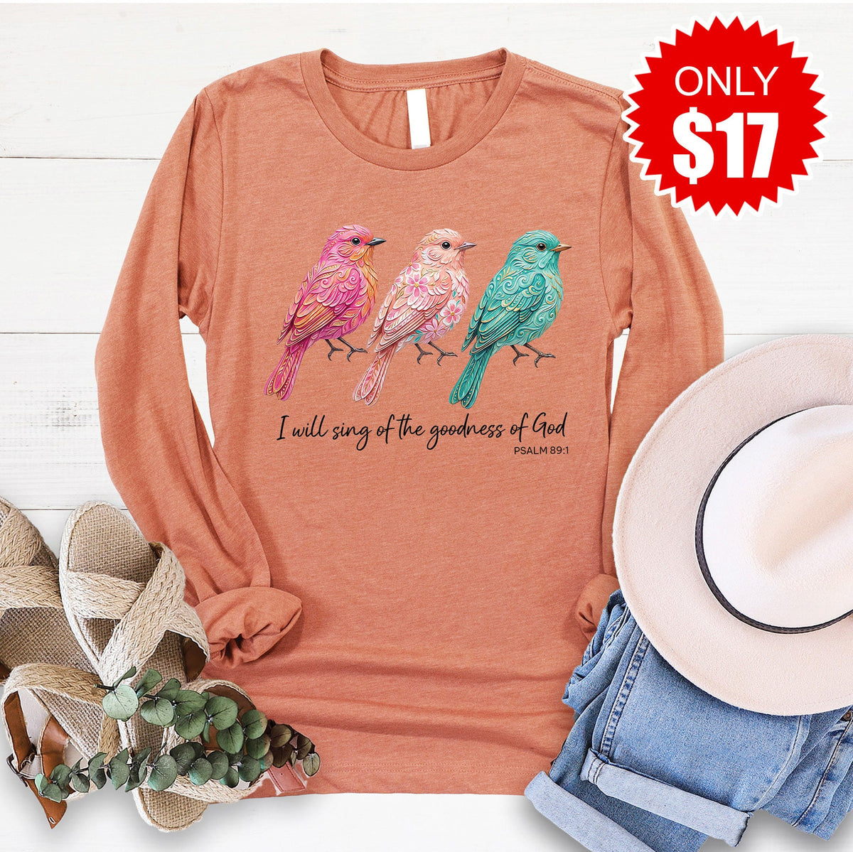 Goodness of God Long Sleeve - Heather Terracotta - 17 product image 1