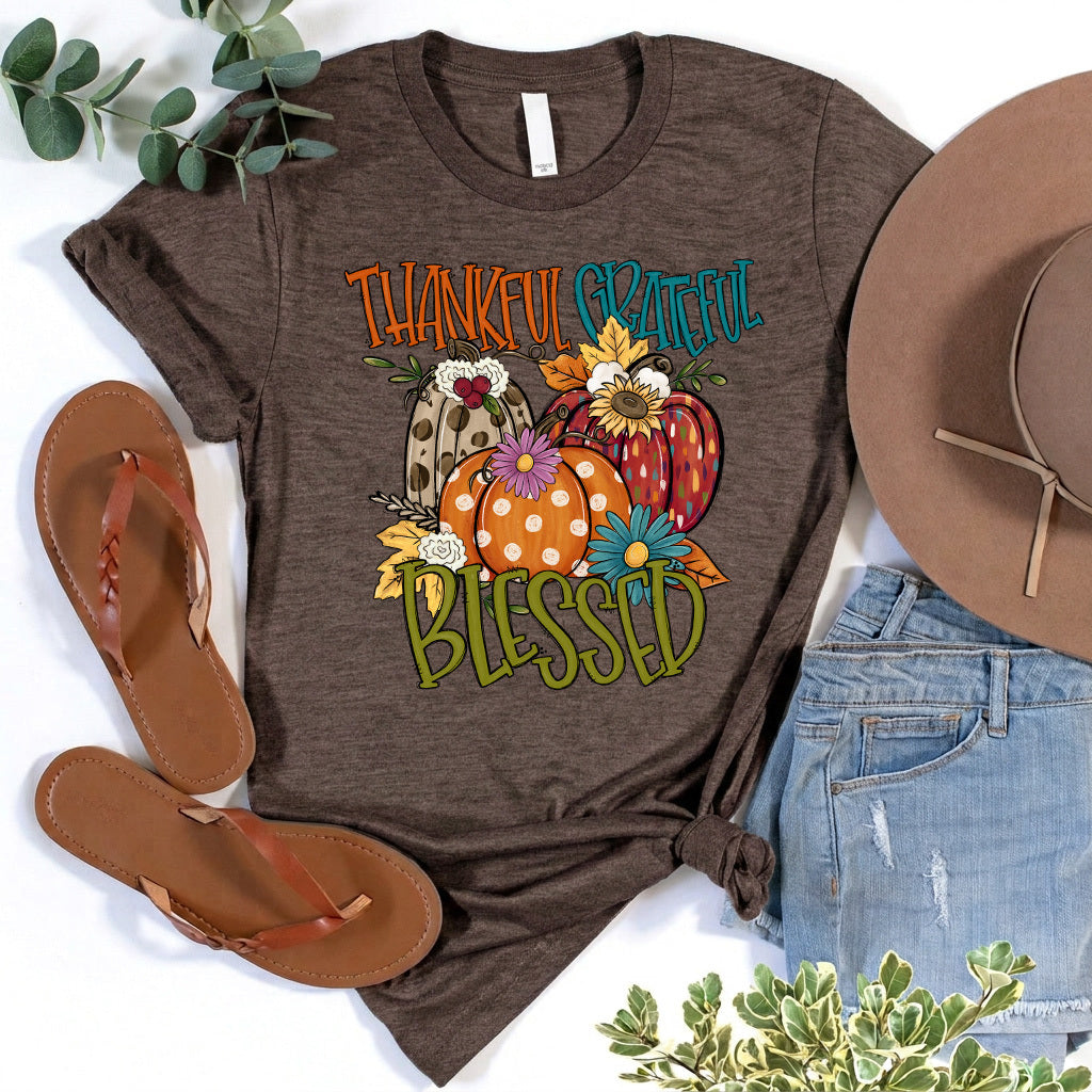 Thankful Grateful Blessed Fall Tee product image 1