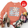 Snow Flakes Long Sleeve - Heather Terracotta - 17 product image 1