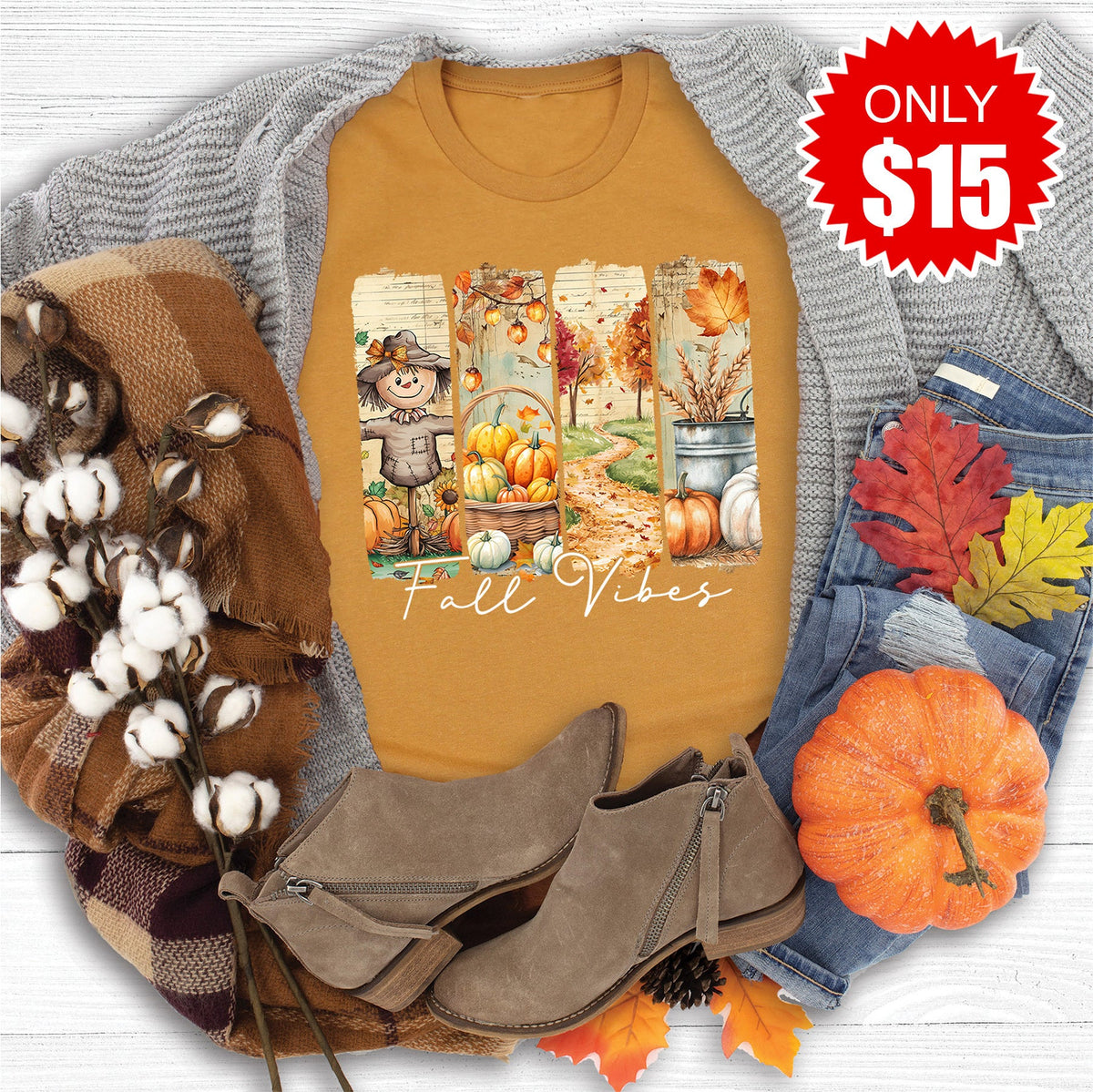 Fall Vibes Tee - Heather Toast - 15 product image 1
