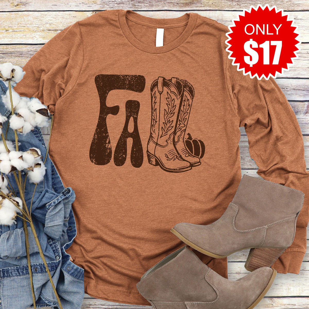 Fall Boots Long Sleeve - Heather Autumn - 17 product image 1