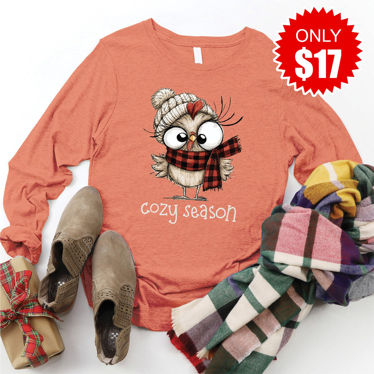 Cozy Season Long Sleeve - Heather Terracotta - 17 product image 1