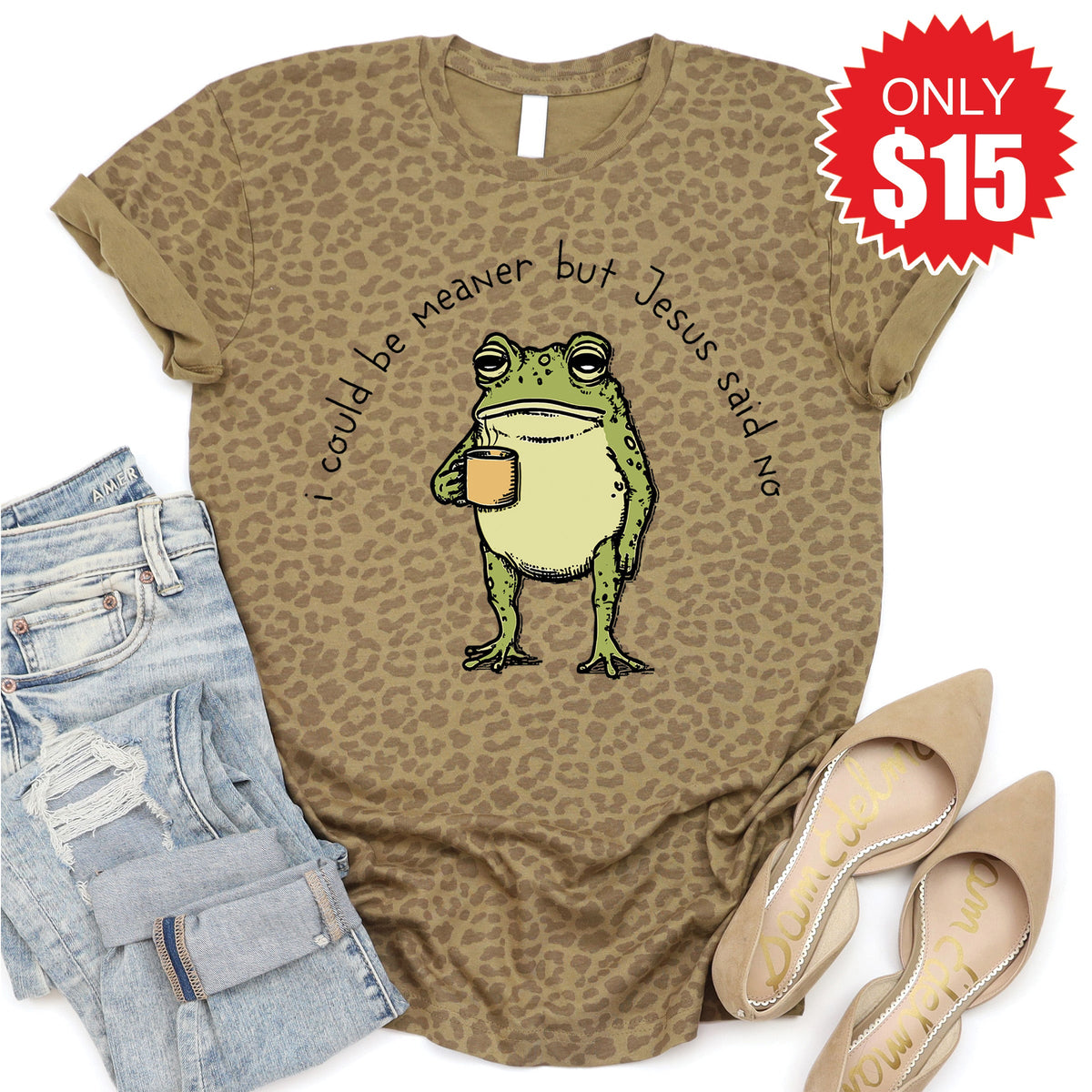 Jesus Said No Tee - Brown Leopard - 15 product image 1
