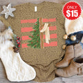 Cross and Christmas Tree Tee - Brown Leopard - 15 product image 1