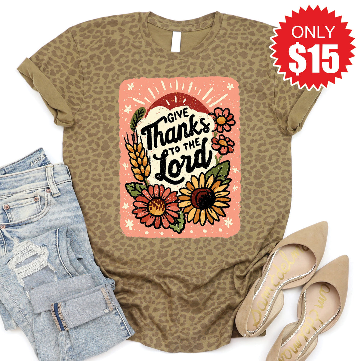 Give Thanks Tee - Brown Leopard - 15 product image 1