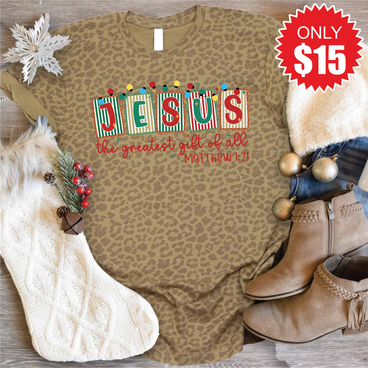 The Greatest Gift Of All Tee - Brown Leopard - 15 product image 1