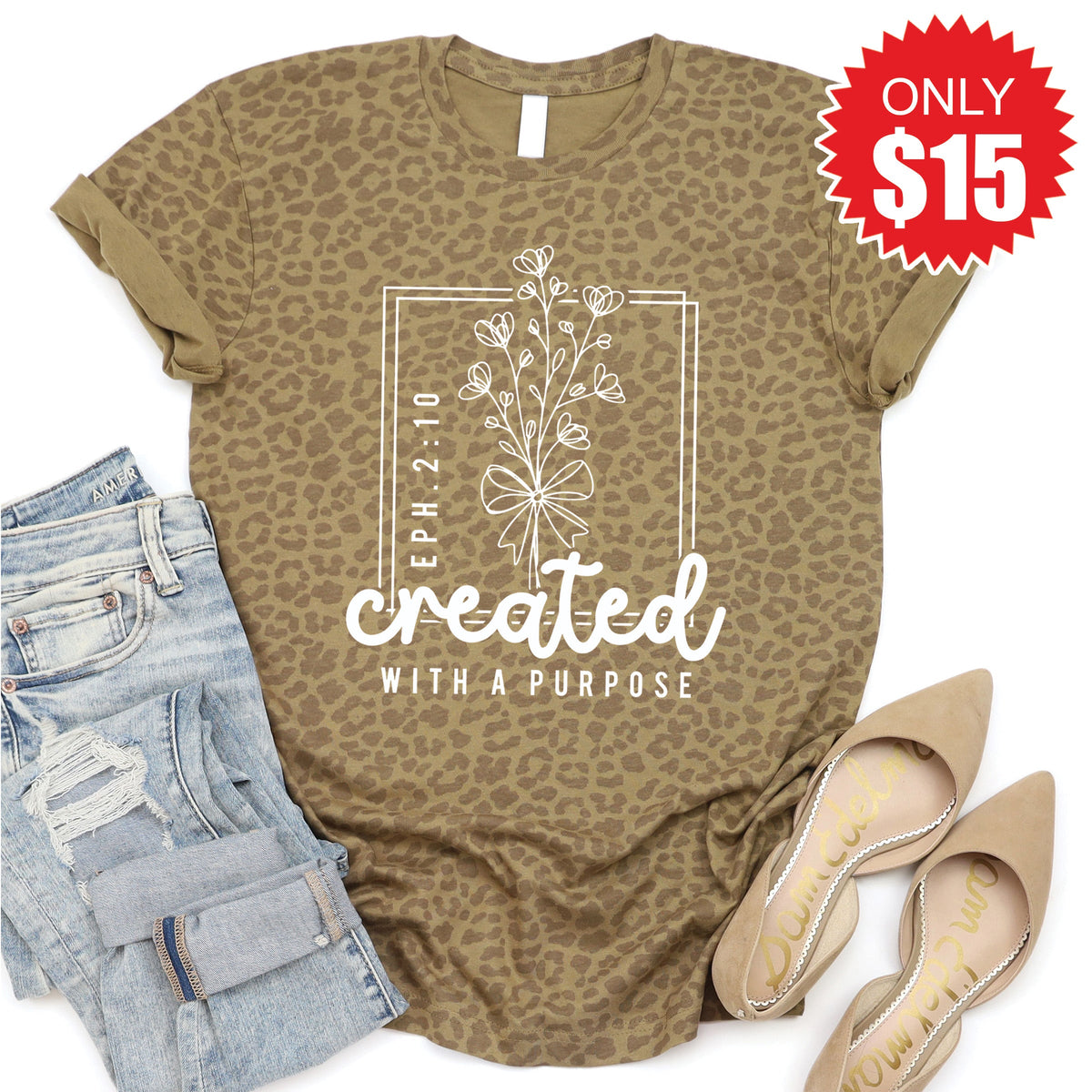 Created With a Purpose Tee - Brown Leopard - 15 product image 1