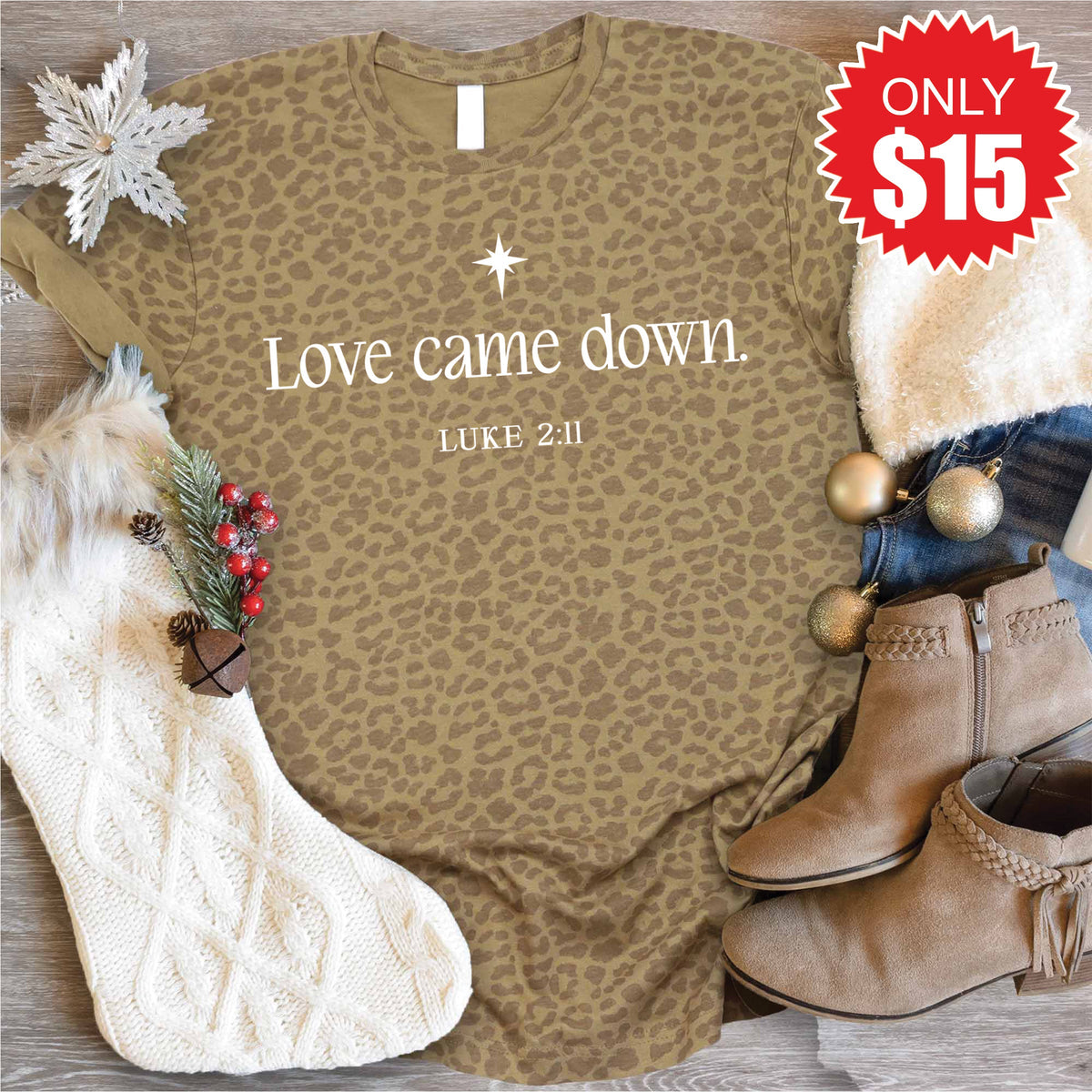 Love Came Down Tee - Brown Leopard - 15 product image 1
