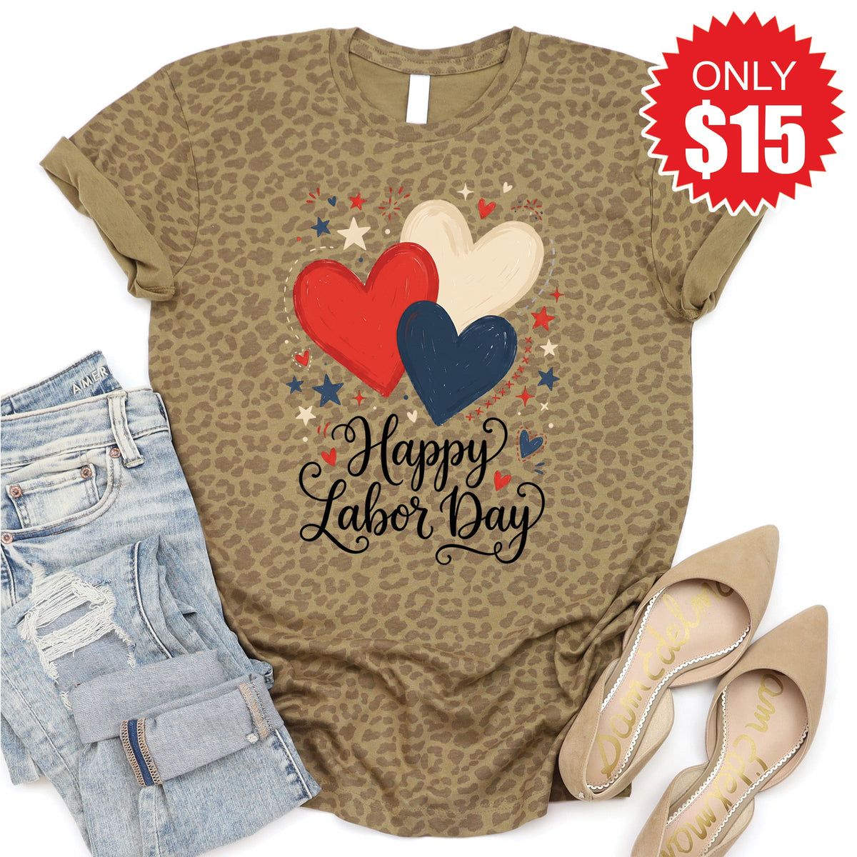 Happy Labor Day Tee - Brown Leopard - 15 product image 1