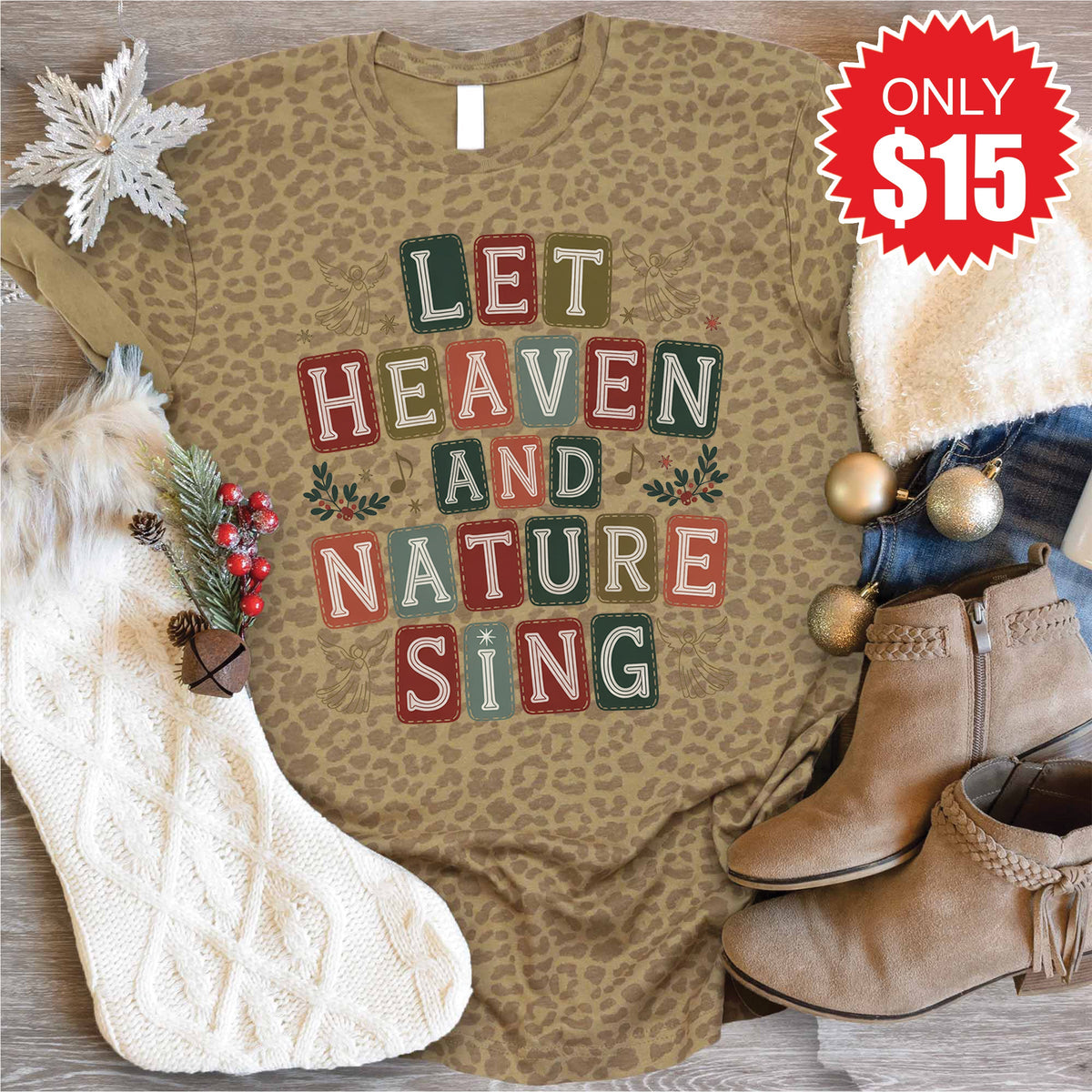 Let Heaven and Nature Sing Tee - Brown Leopard - 15 product image 1
