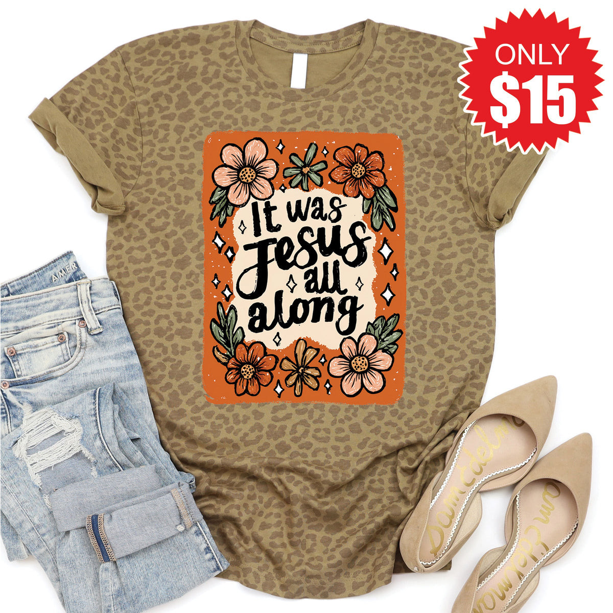 It Was Jesus All Along Tee - Brown Leopard - 15 product image 1