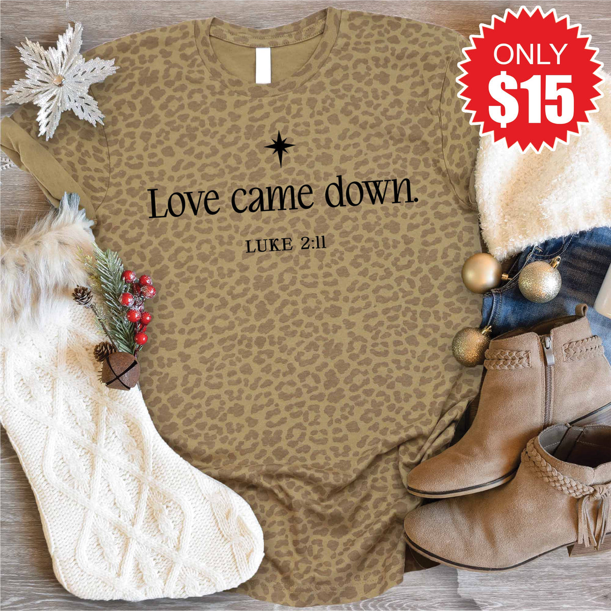 Love Came Down Tee - Brown Leopard - 15 product image 1