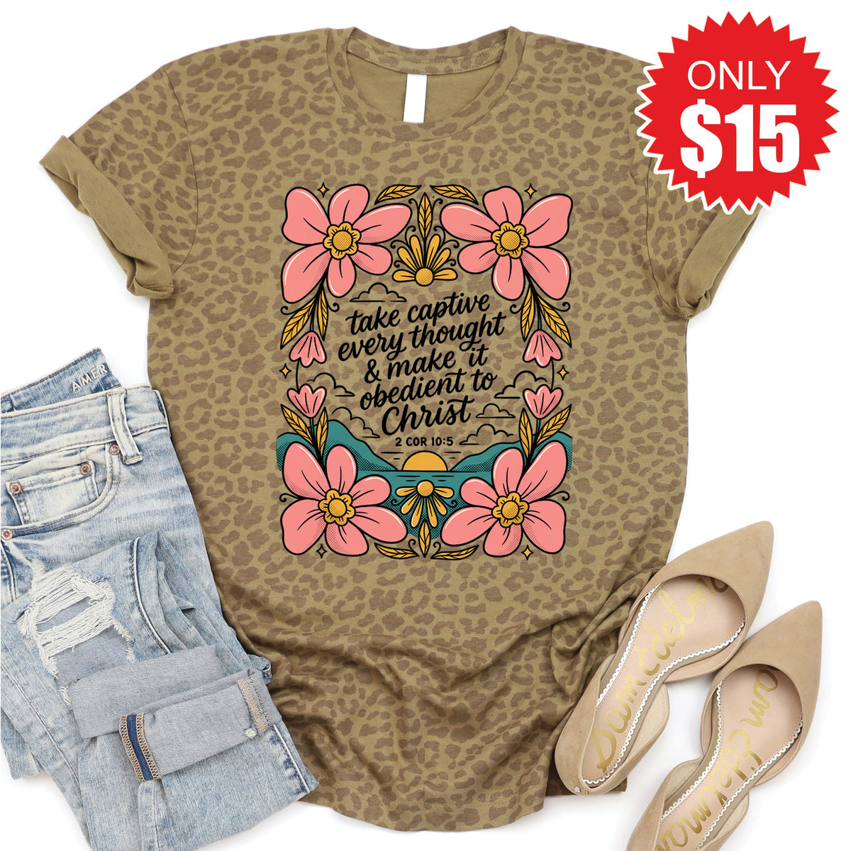 Take Every Thought Captive Tee - Brown Leopard - 15 product image 1