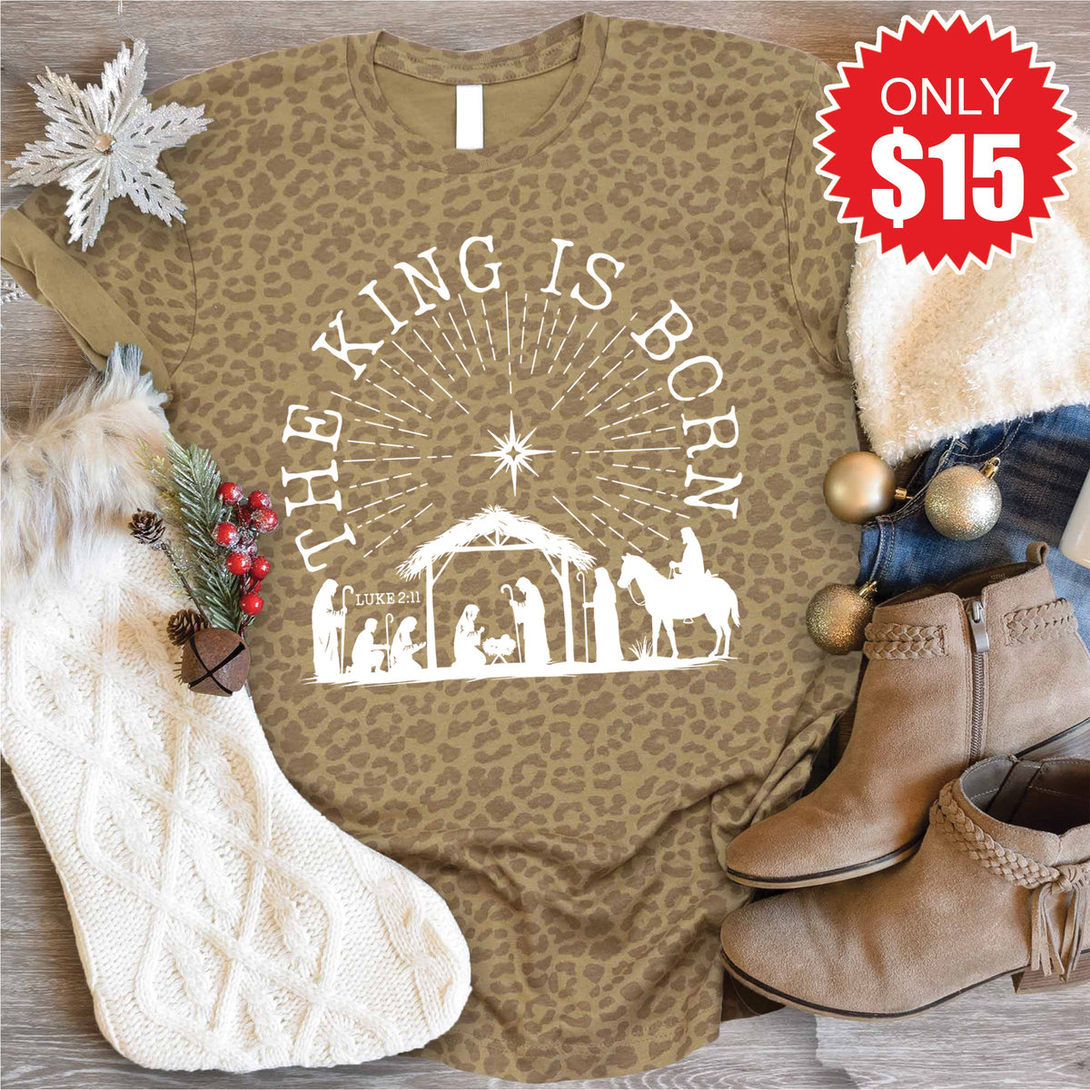 The King Is Born Tee - Brown Leopard - 15 product image 1