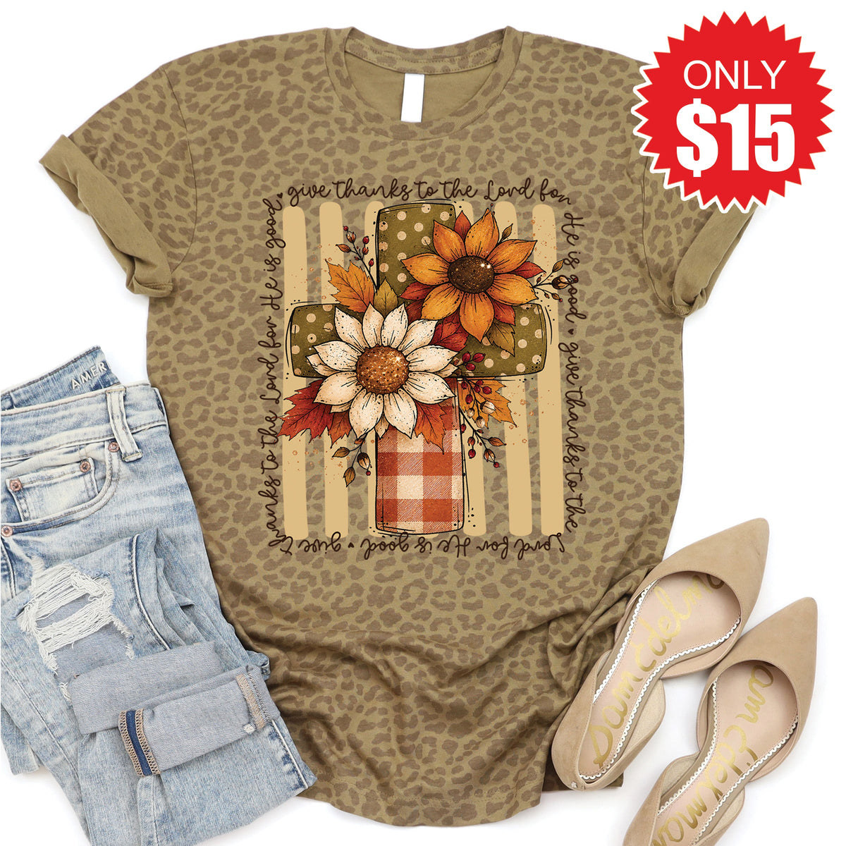 Give Thanks Tee - Brown Leopard - 15 product image 1