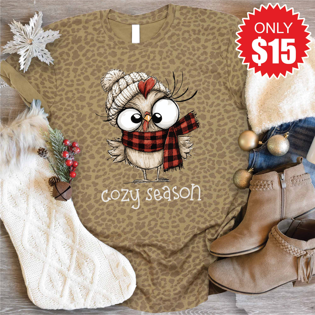 Cozy Season Tee - Brown Leopard - 15 product image 1