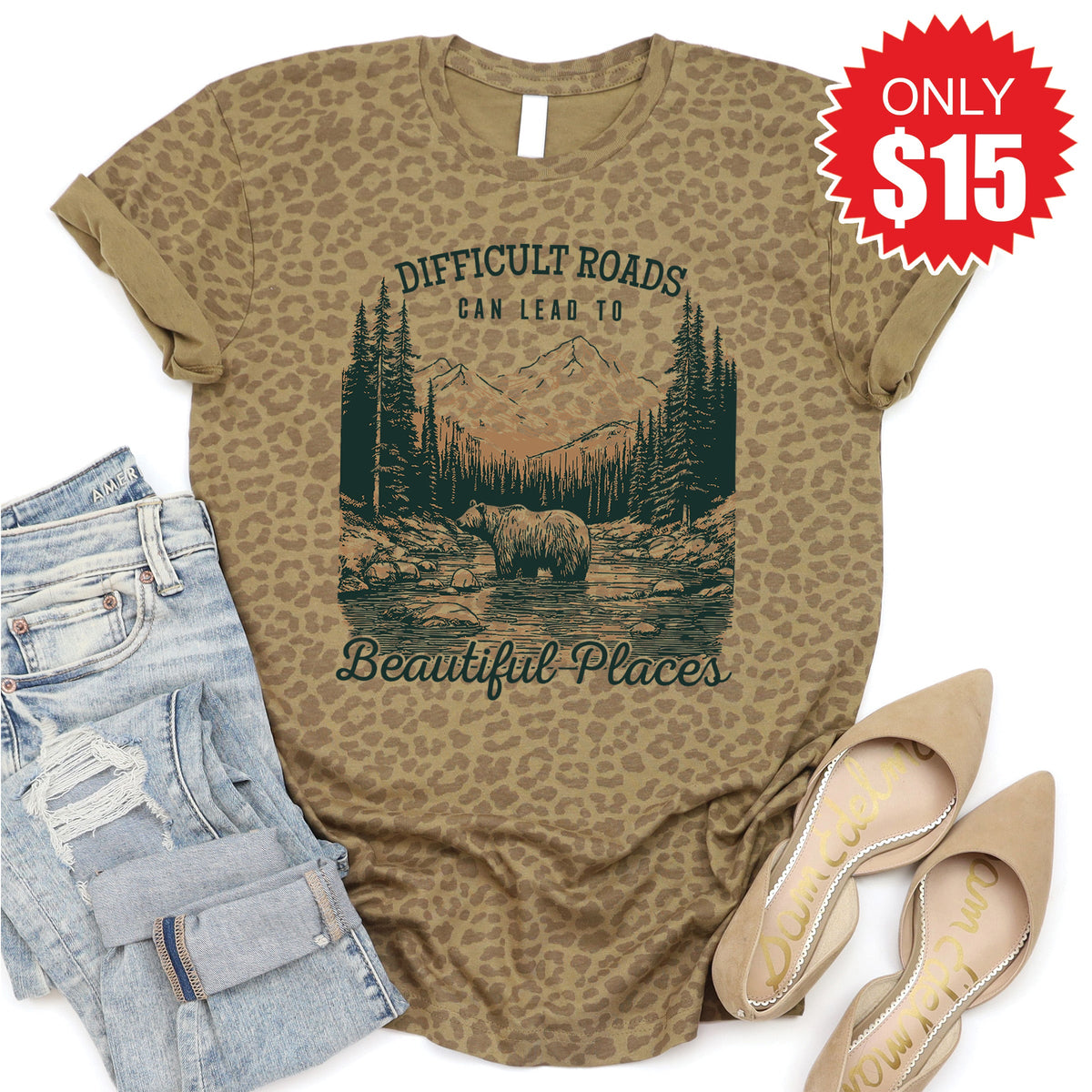 Beautiful Places Tee - Brown Leopard - 15 product image 1