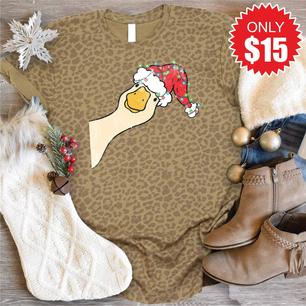 Christmas Goose Tee - Brown Leopard - 15 product image 1
