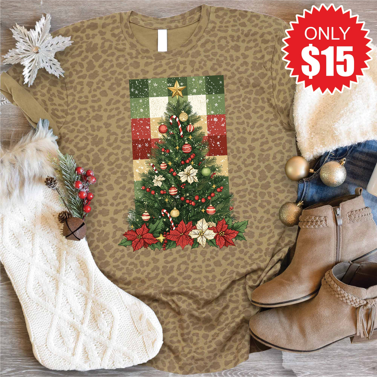 Christmas Tree Tee - Brown Leopard - 15 product image 1