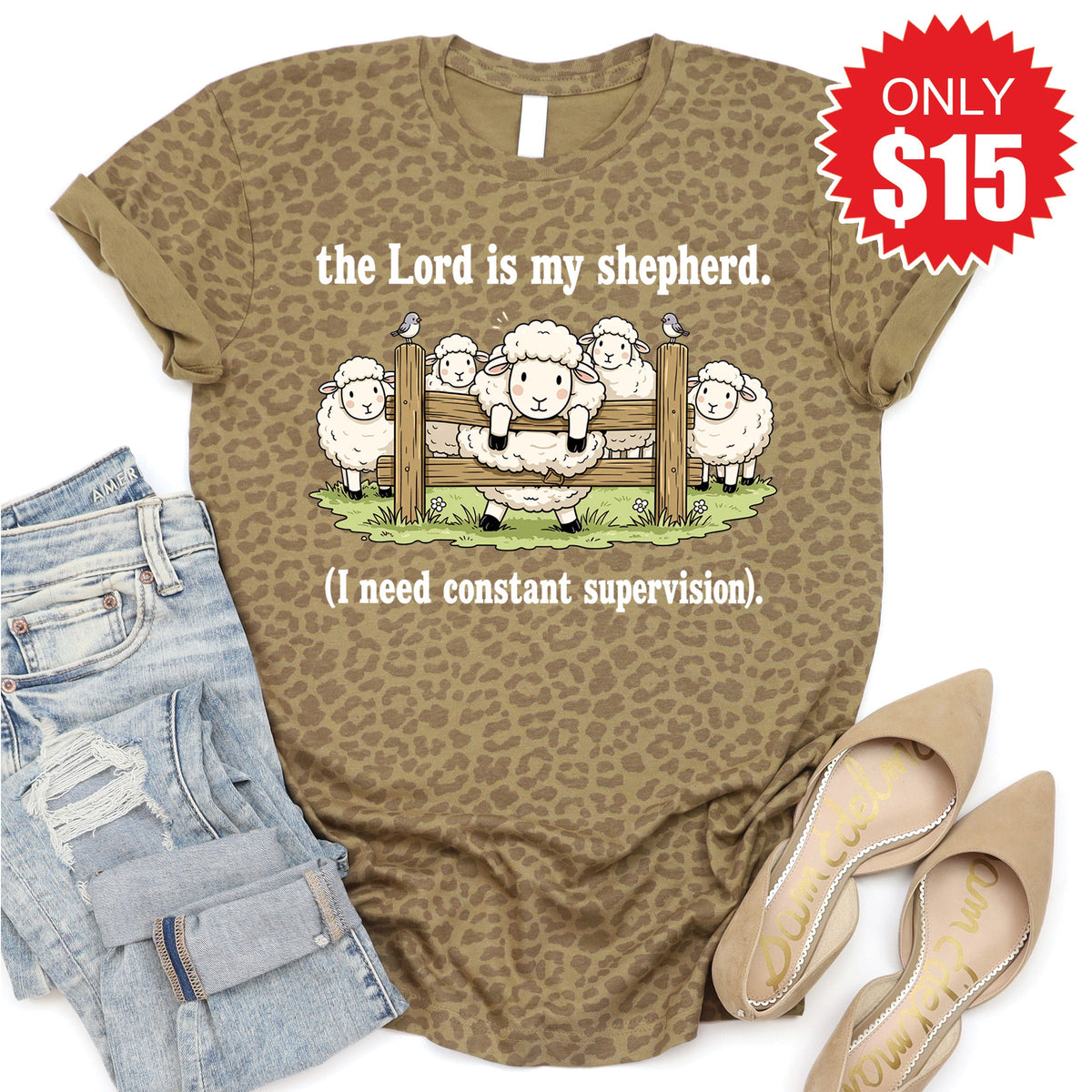 The Lord Is My Shepherd Tee - Brown Leopard - 15 product image 1