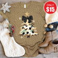 Glitter Christmas Tree Tee - Brown Leopard - 15 product image 1