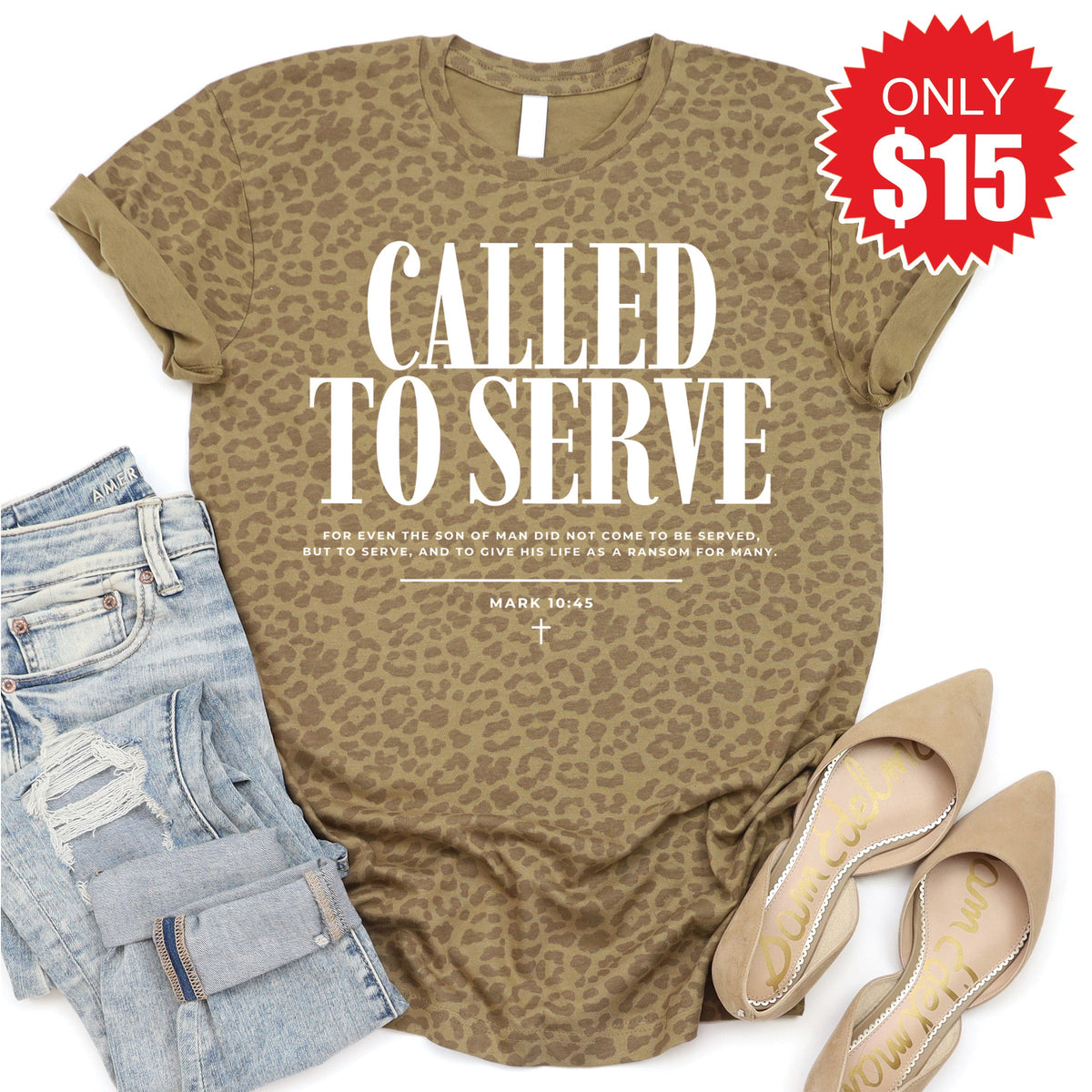 Called To Serve Tee - Brown Leopard - 15 product image 1