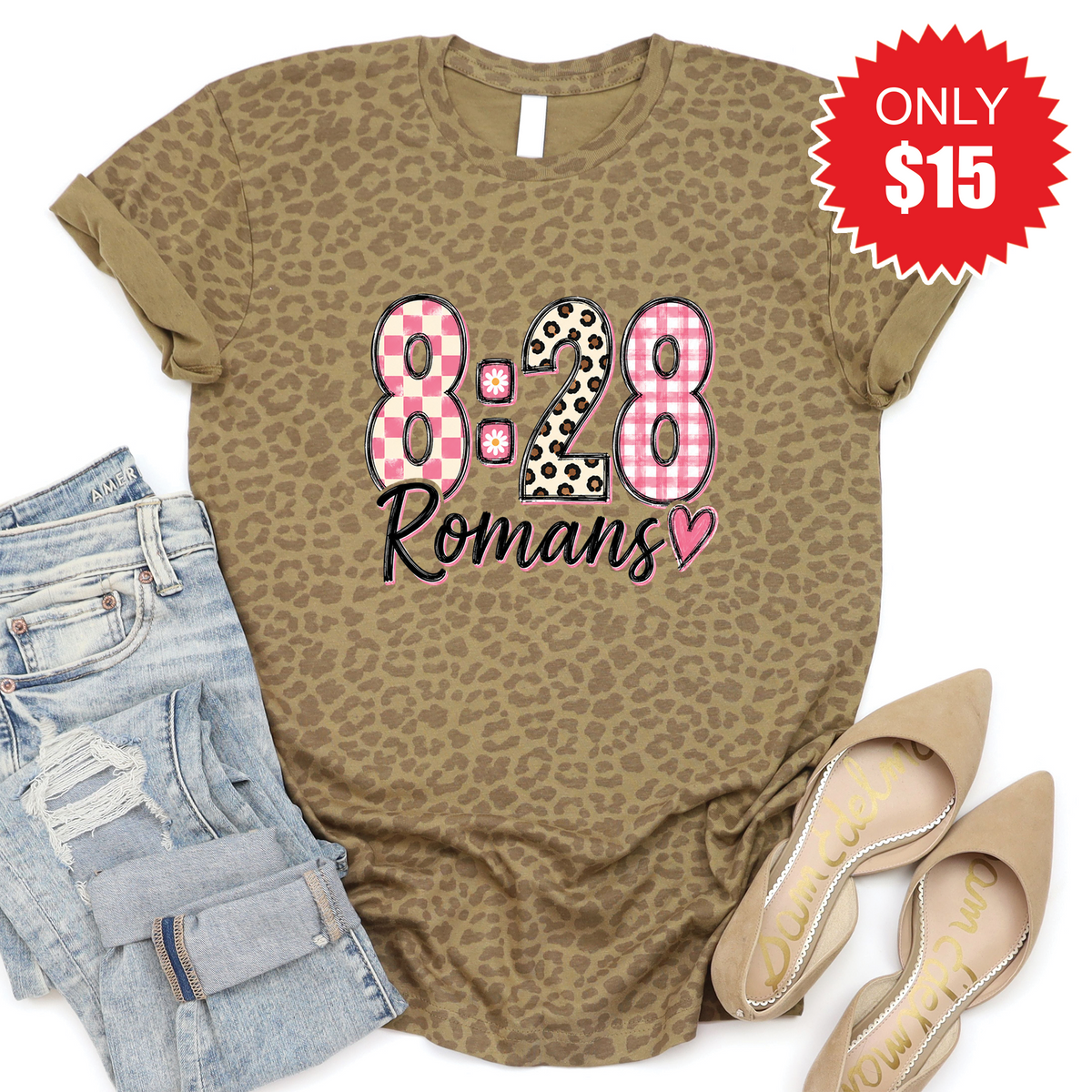 Romans 8:28 Tee - Brown Leopard - 15 product image 1