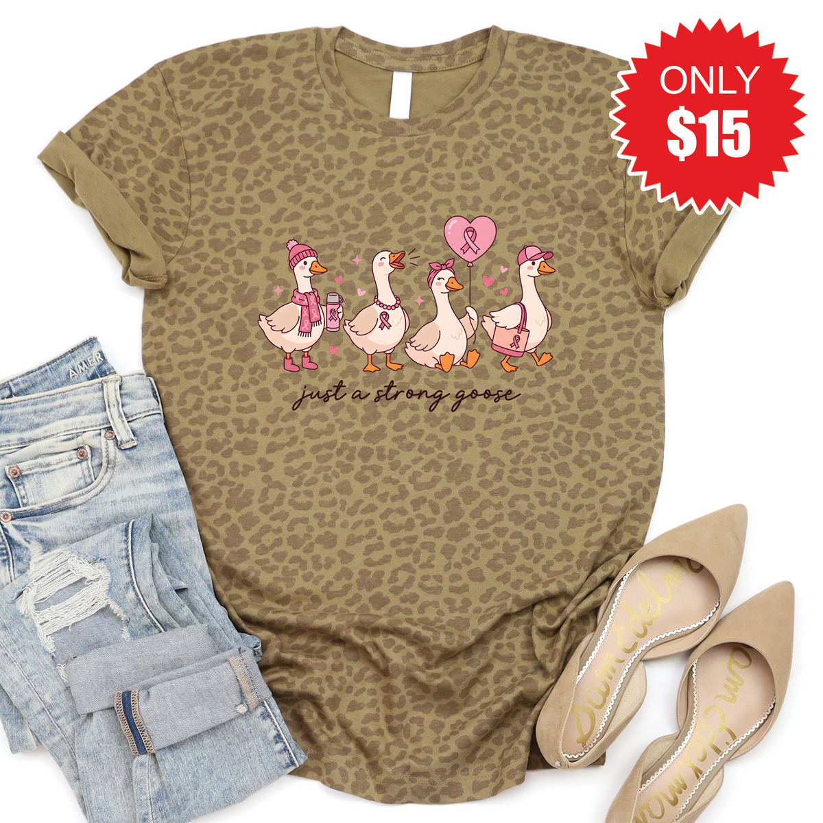 Just A Strong Goose Tee - Brown Leopard - 15 product image 1