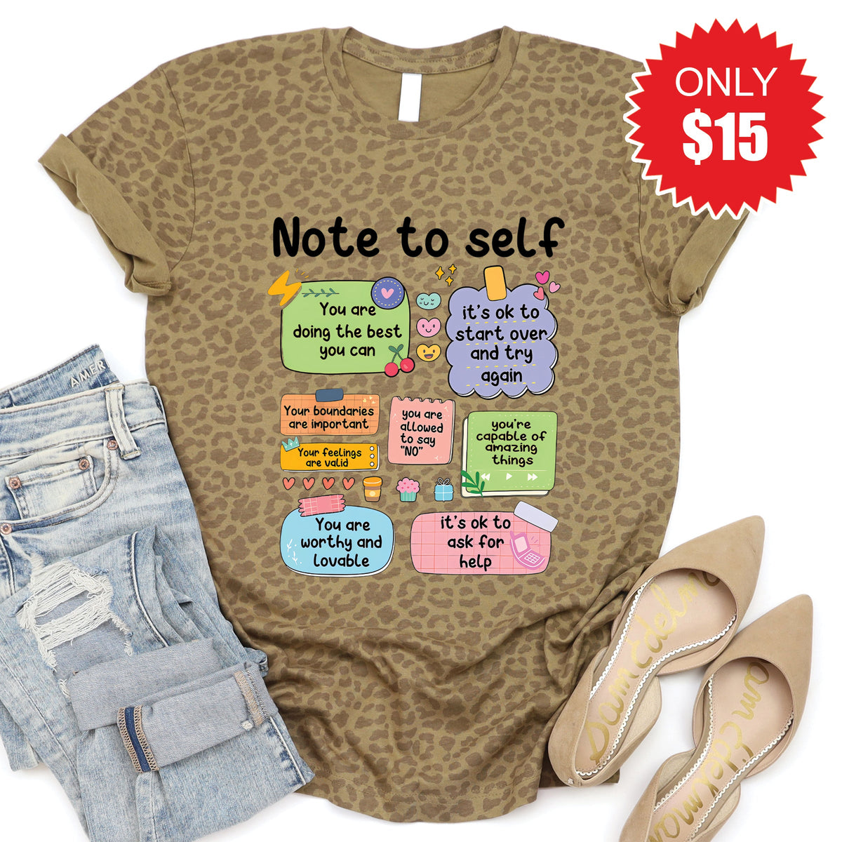 Note To Self Tee - Brown Leopard - 15 product image 1