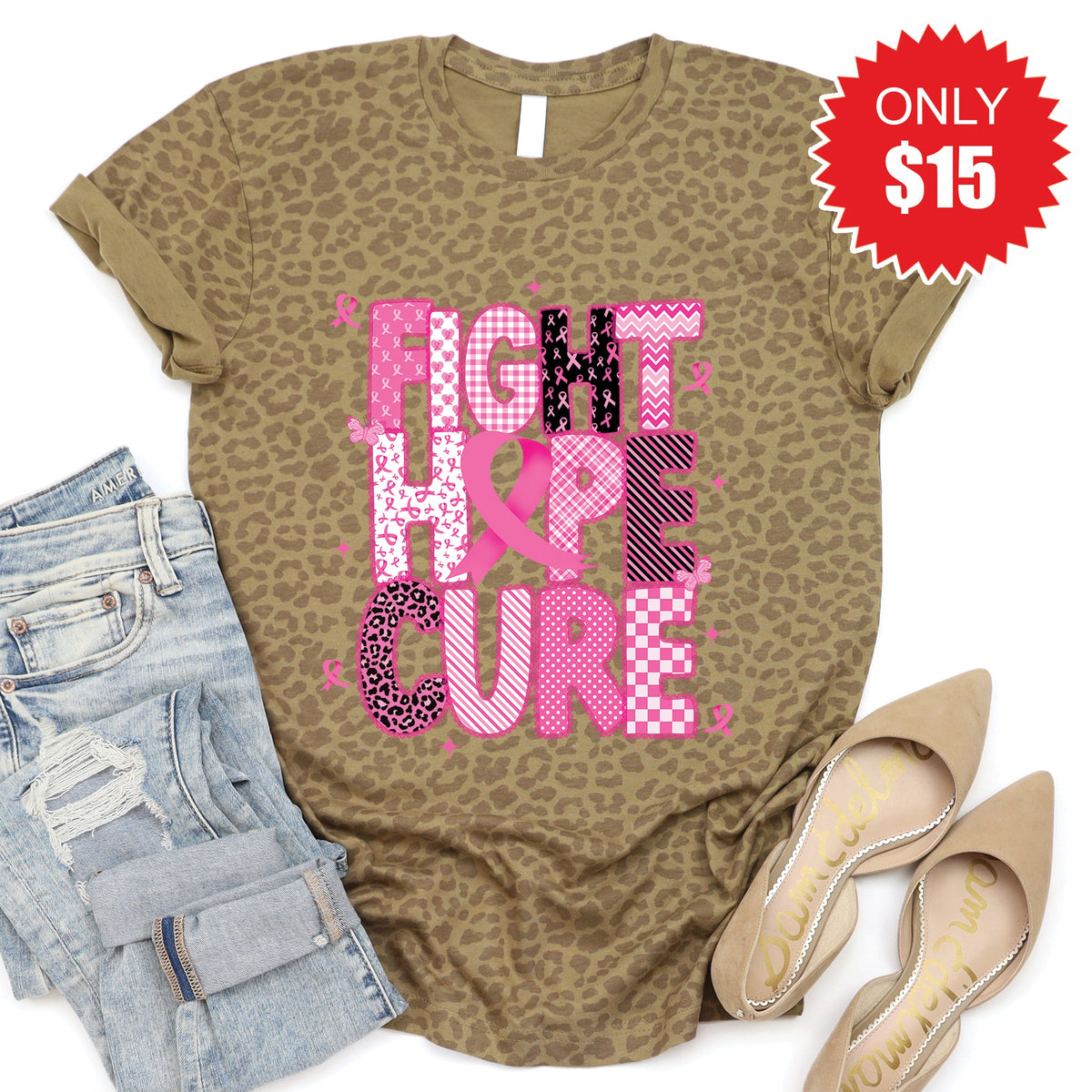 Fight, Hope, Cure Tee - Brown Leopard - 15 product image 1