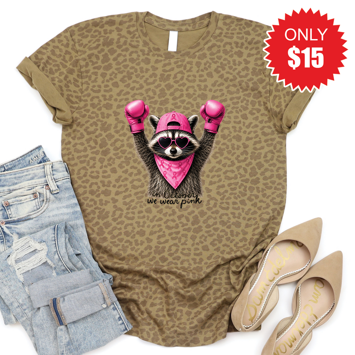 We Wear Pink Tee - Brown Leopard - 15 product image 1