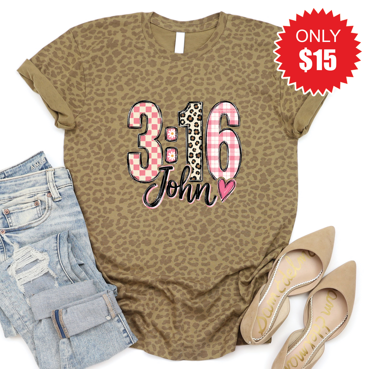 John 3:16 Tee - Brown Leopard - 15 product image 1