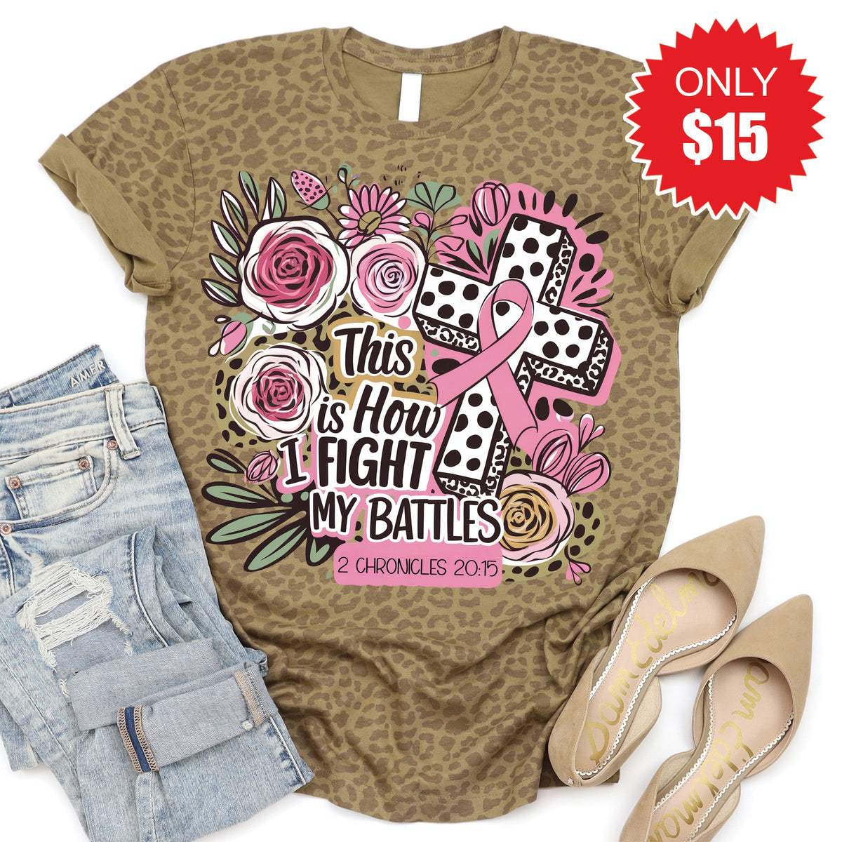 Fight My Battles Tee - Brown Leopard - 15 product image 1