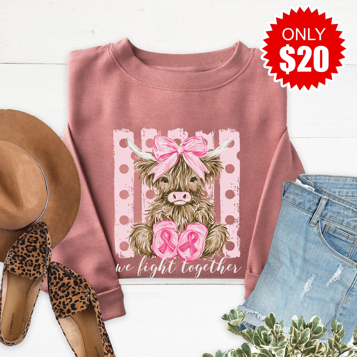 We Fight Together Sweatshirt - Heather Mauve - 20 product image 1