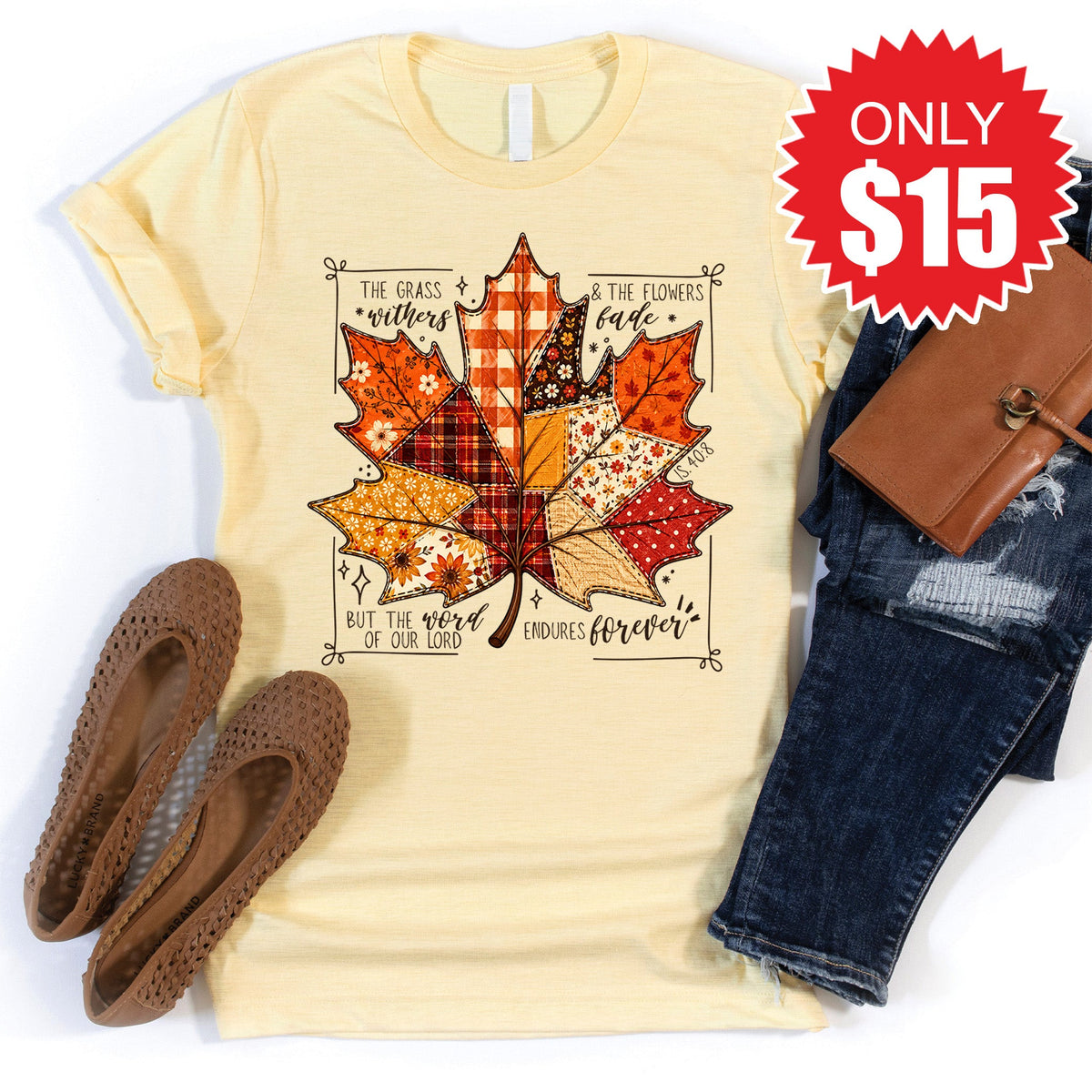Flowers Fade Tee - Heather French Vanilla - 15 product image 1