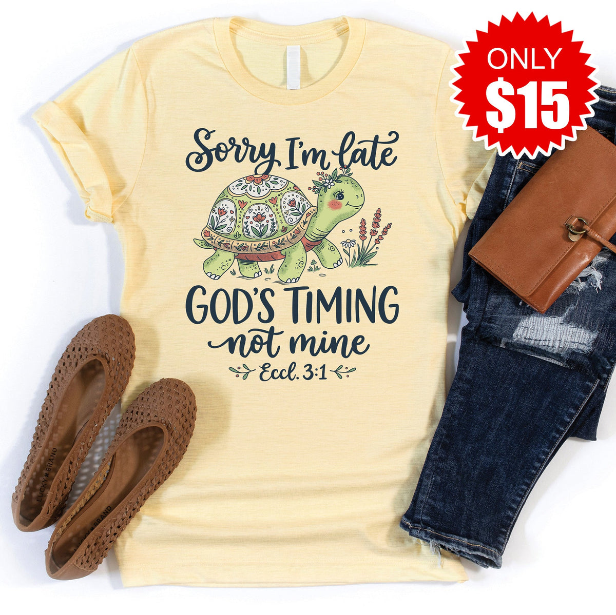Late Turtle Tee - Heather French Vanilla - 15 product image 1
