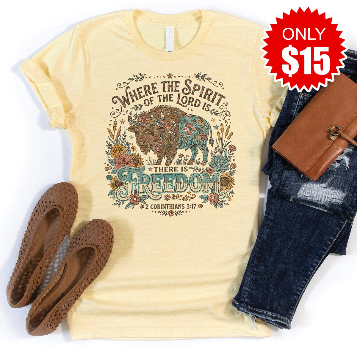 Freedom Tee - Heather French Vanilla - 15 product image 1