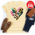 Leopard Heart Tee - Heather French Vanilla - 15 product image 1