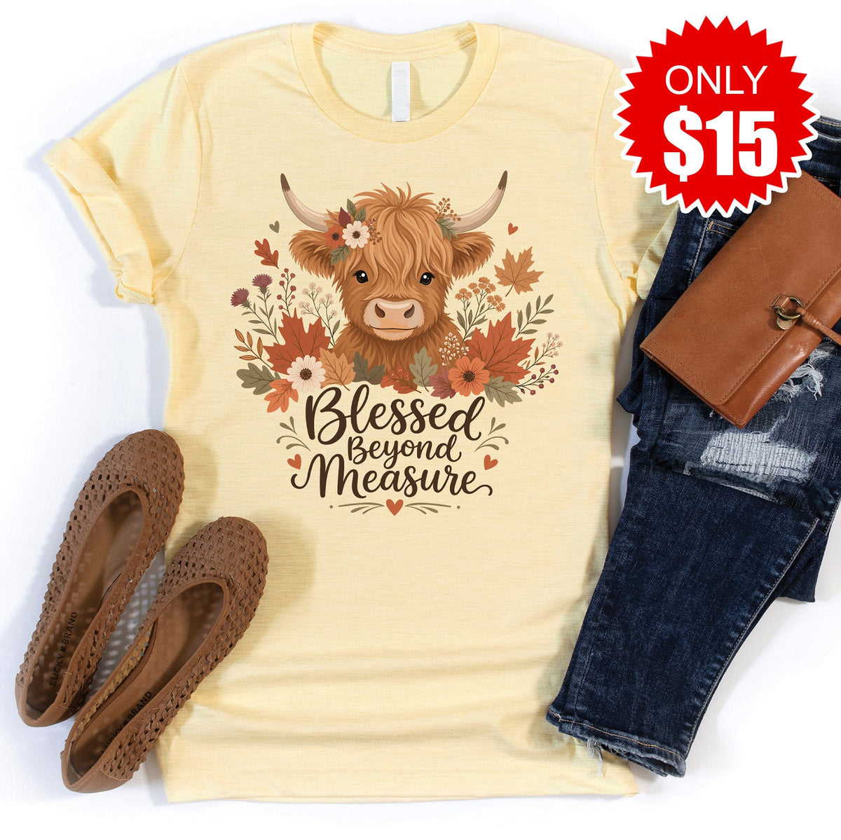 Beyond Blessed Tee - Heather French Vanilla - 15 product image 1