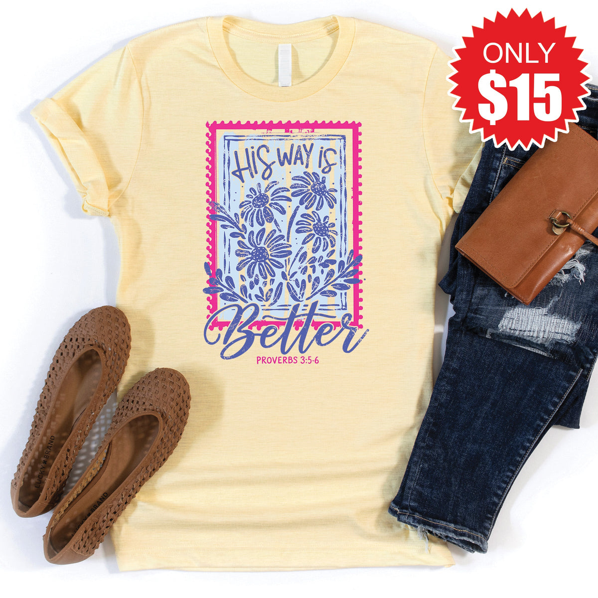 His Way Is Better Tee - Heather French Vanilla - 15 product image 1