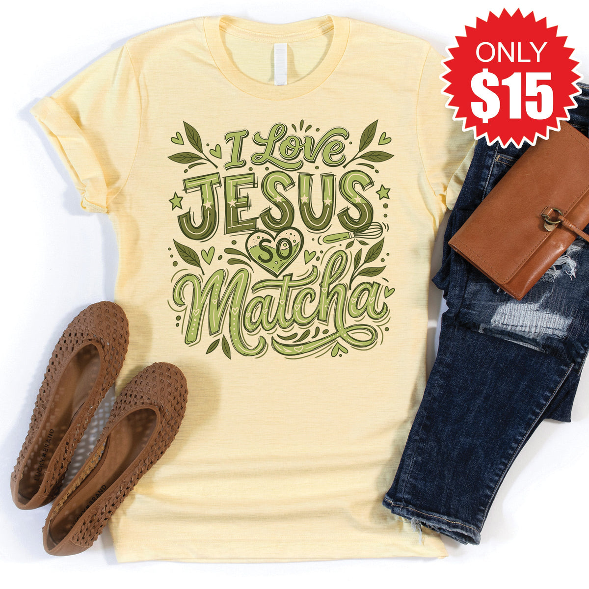 So Matcha Tee - Heather French Vanilla - 15 product image 1
