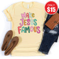 Make Jesus Famous Tee - Heather French Vanilla - 15 product image 1