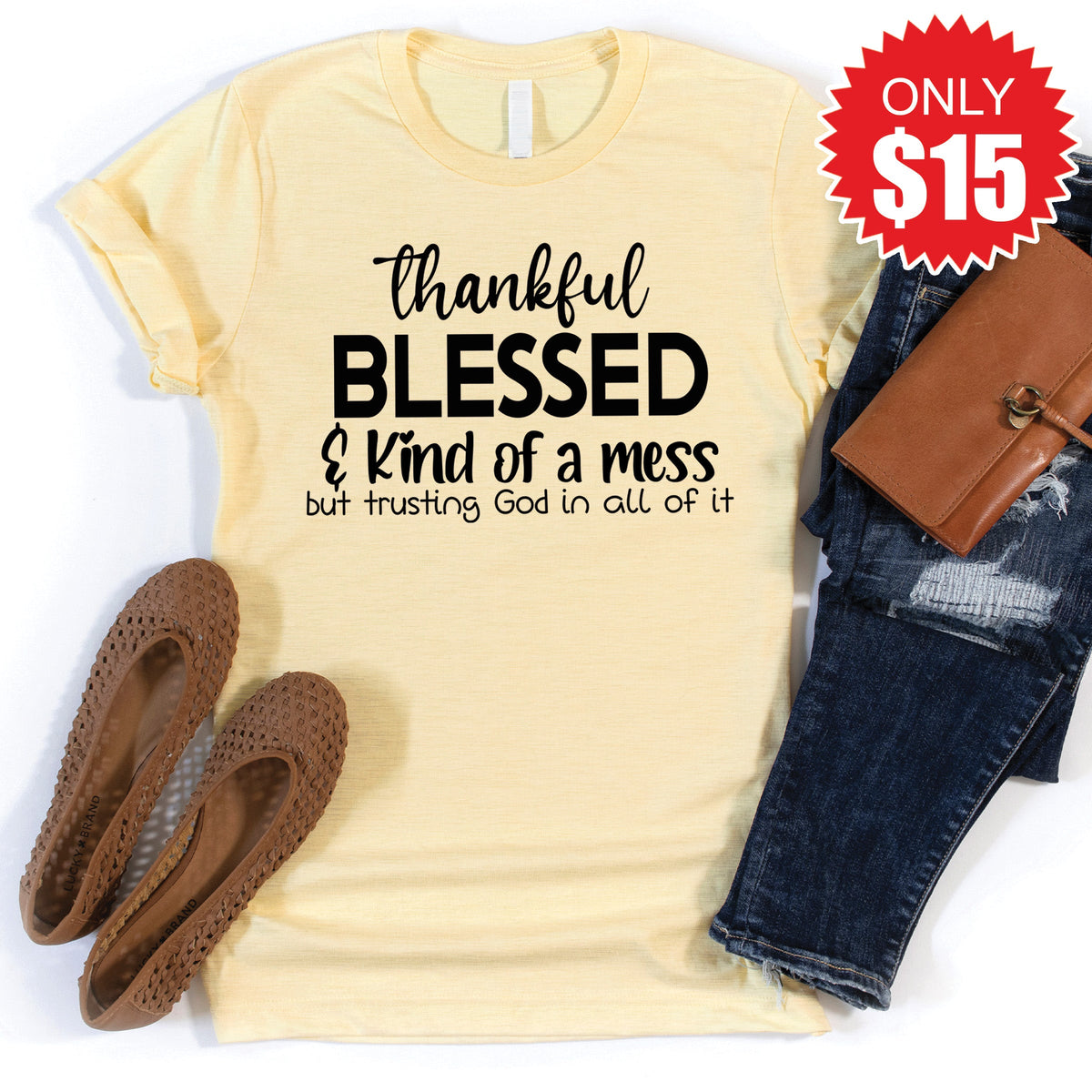 Trusting God Tee - Heather French Vanilla - 15
