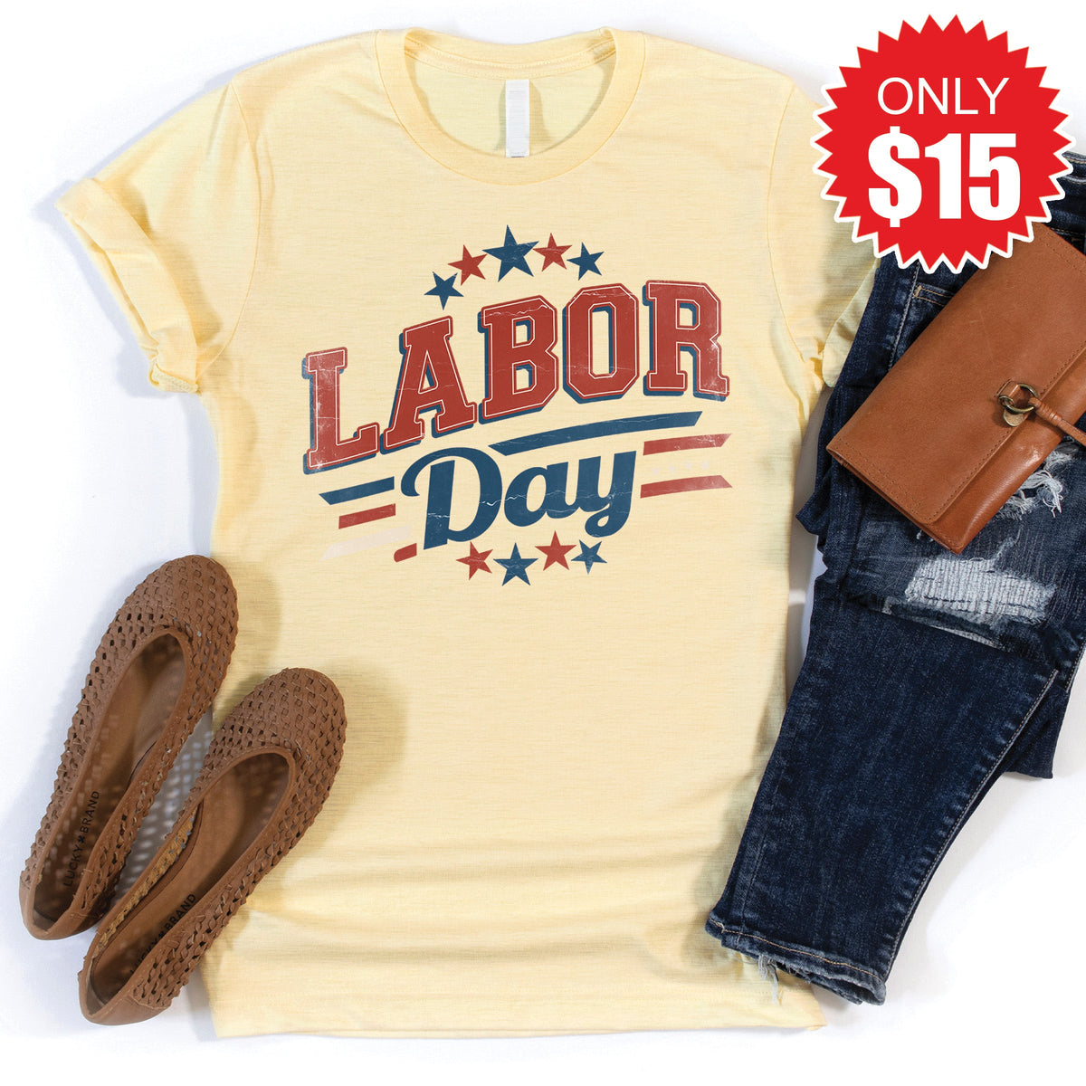 Labor Day Tee - Heather French Vanilla - 15 product image 1
