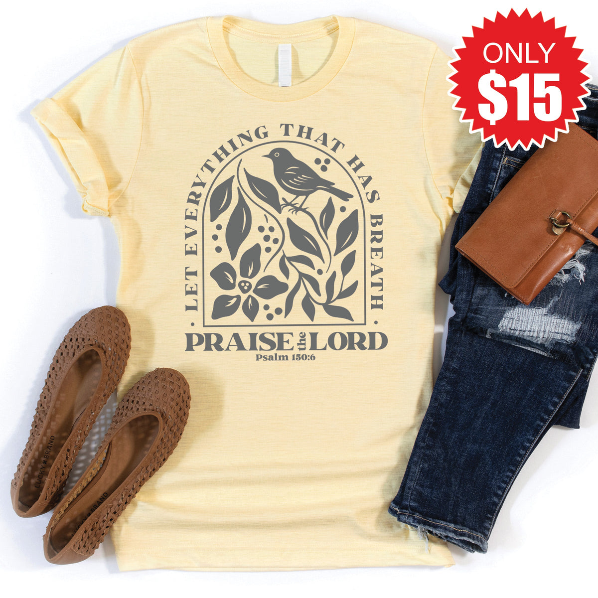 Praise The Lord Tee - Heather French Vanilla - 15 product image 1