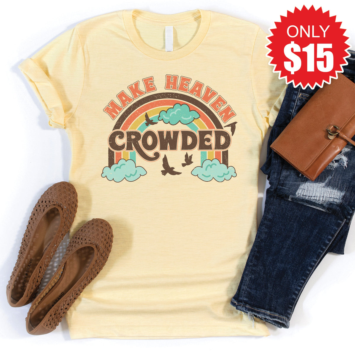 Make Heaven Crowded Tee - Heather French Vanilla - 15 product image 1