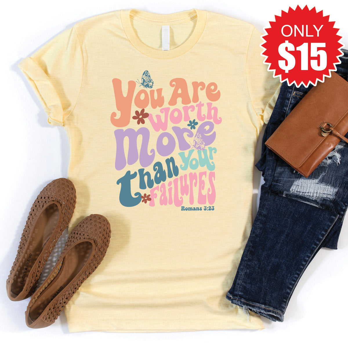 You Are Worth More Than Your Failures Tee - Heather French product image 1