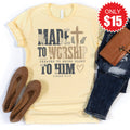Made To Worship Tee - Heather French Vanilla - 15 product image 1