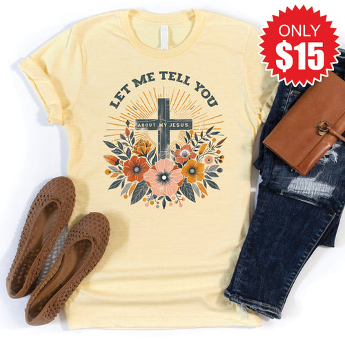 About My Jesus Tee - Heather French Vanilla - 15 product image 1
